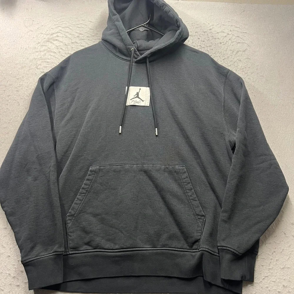 Jordan Flight Hoodie Mens Large Black Fleece Pullover Sweatshirt CV2244-010